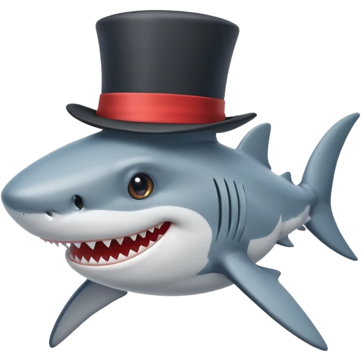 smiling shark in a top hat emoji