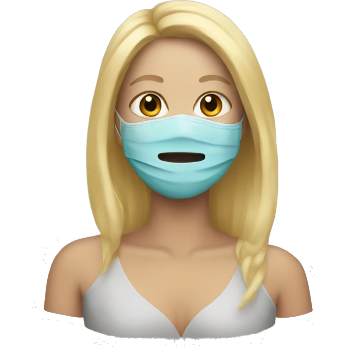Blonde with mask emoji