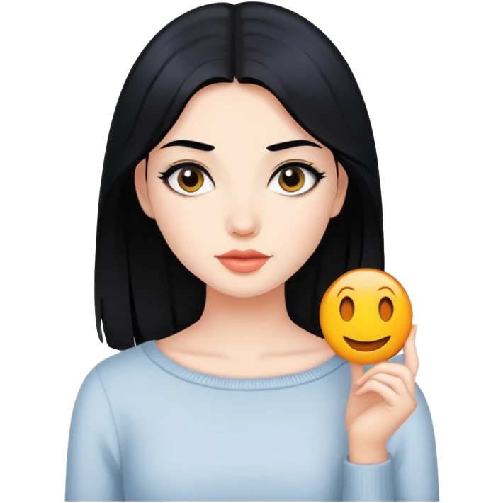 The beautiful girl with black hair emoji