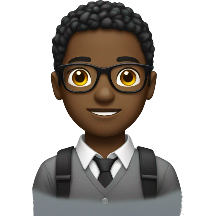 Black boy as a nerd emoji