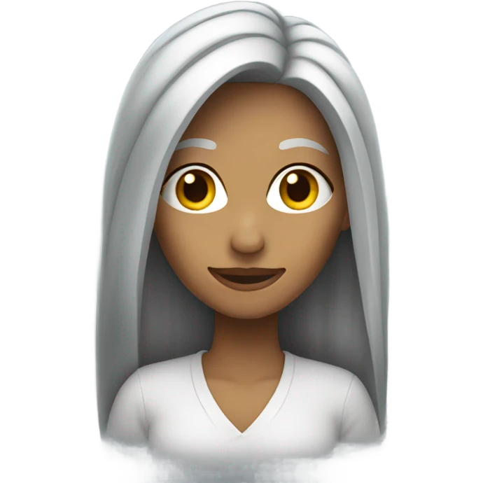 Back to silver long hair on female  emoji