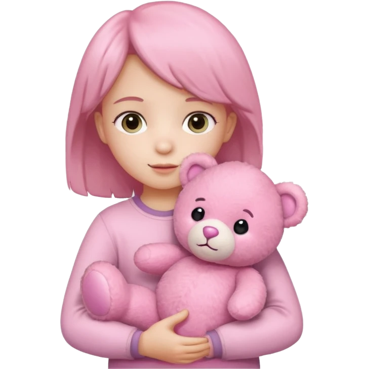 a child with pink bear emoji