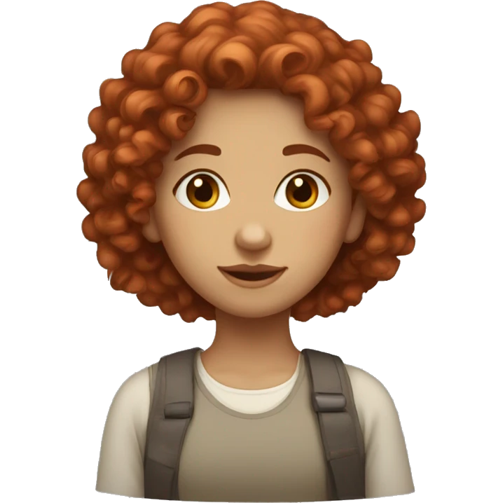 Russian brown-eyed curly-haired girl with red hair emoji