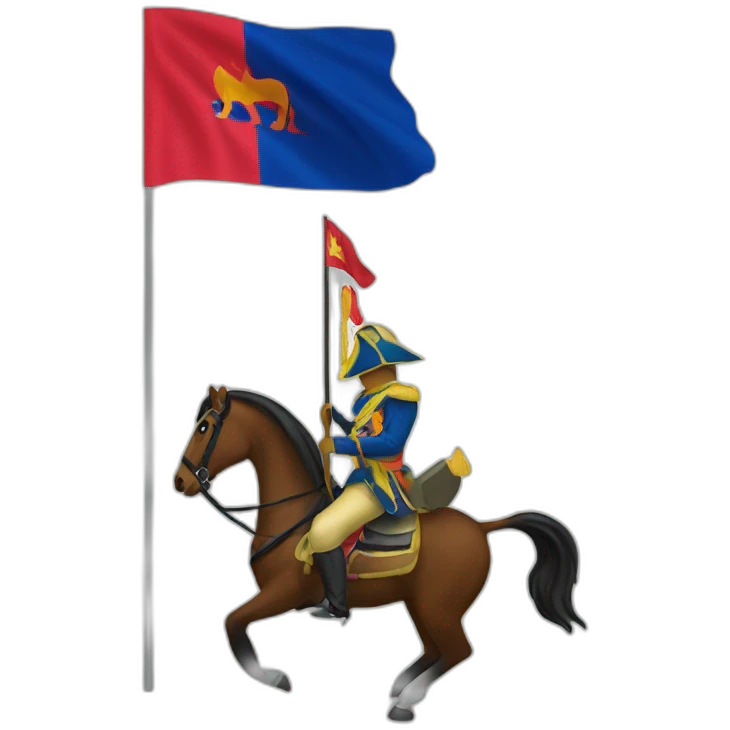 cambodgian flag with a horse soldier emoji
