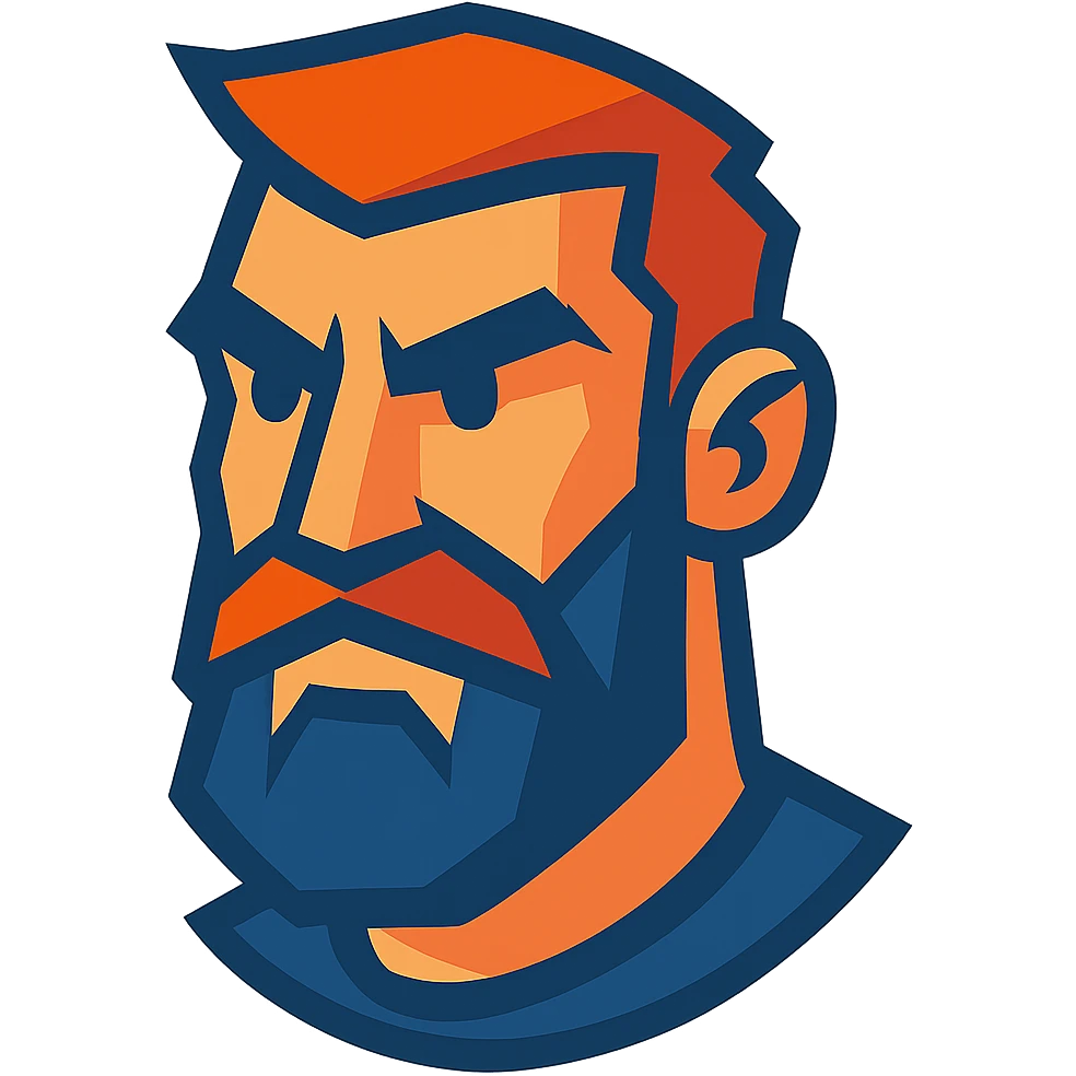 A thick, angular beard and mustache, vibrant toon style, suitable for Twitch users. emoji