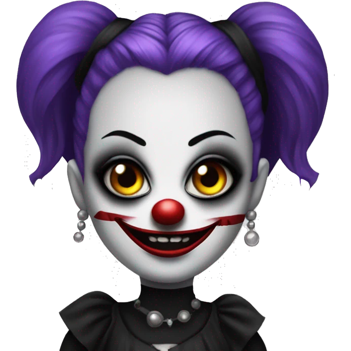Gothgirl with piercings evil clown emoji