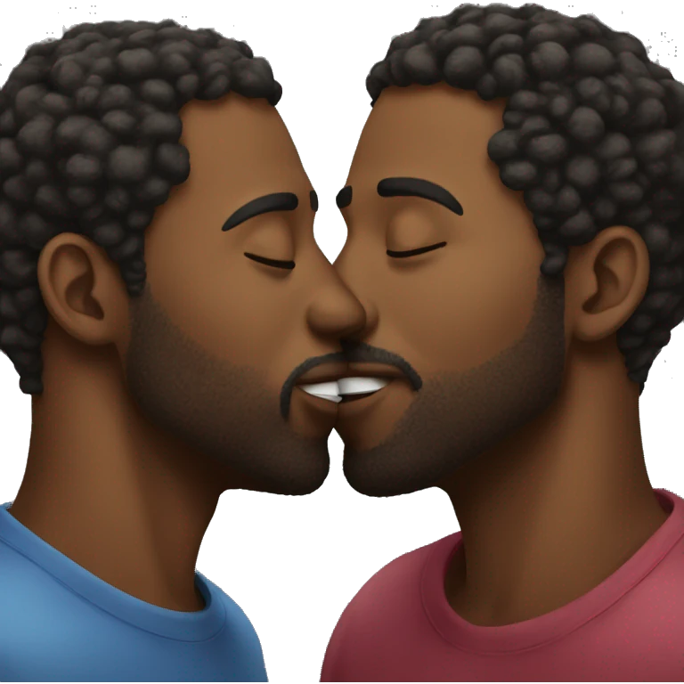 two black men kissing emoji