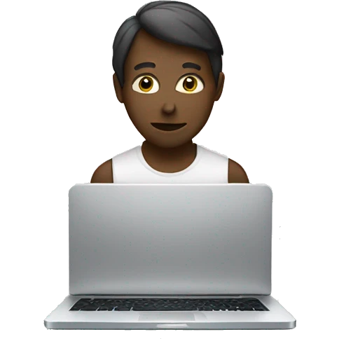 Anonymous on a laptop  emoji