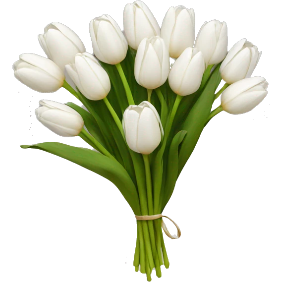 white tulip bouquet emoji