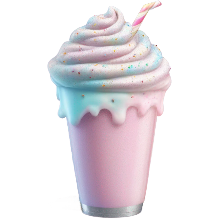 cotton candy milkshake with glitter  emoji