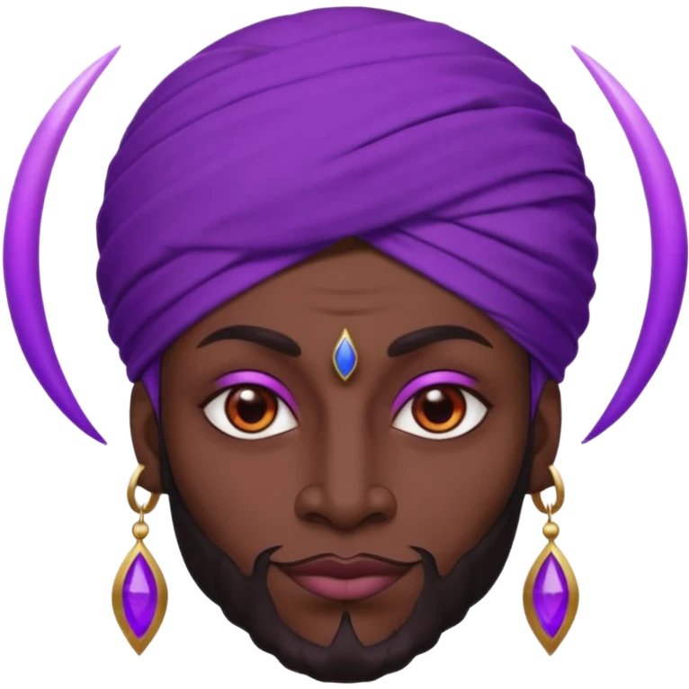 Con el planeta Saturno 🪐 (esto tiene que ser el elemento más importante) , un moro con turbante 👳🏾‍♂️ y la cara del diablo morada esta 😈  emoji