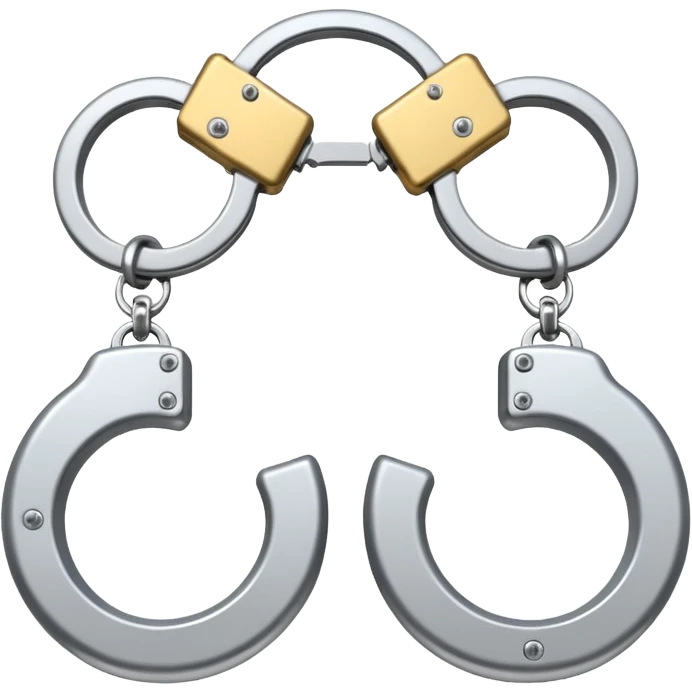 cracking handcuffs with little effects of cracks super minimalistic emoji