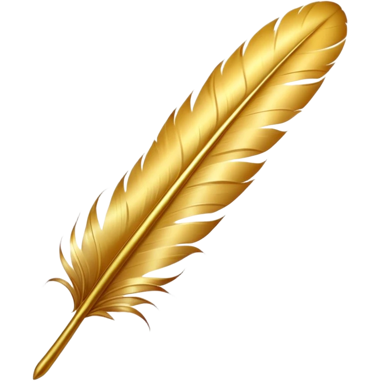 Create a long golden feather emoji