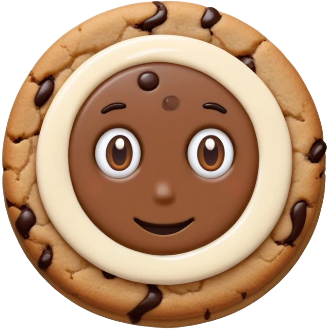 Shadow Milk Cookie with glowing eyes and a swirl of dark milk emoji