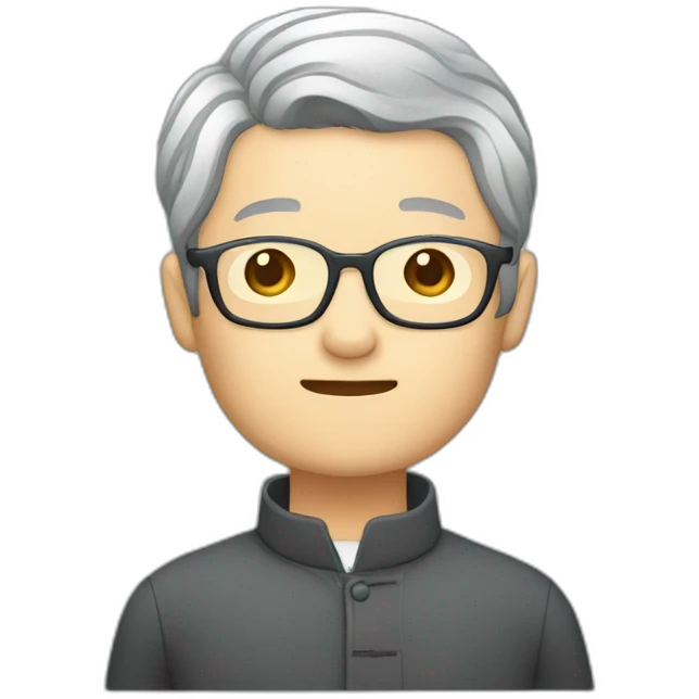 Chinese grey hair wear glasses held Taiwan flagup emoji