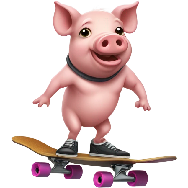 Pig on a skateboard  emoji