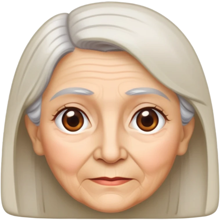 grandmother with straight hair and brown eyes emoji