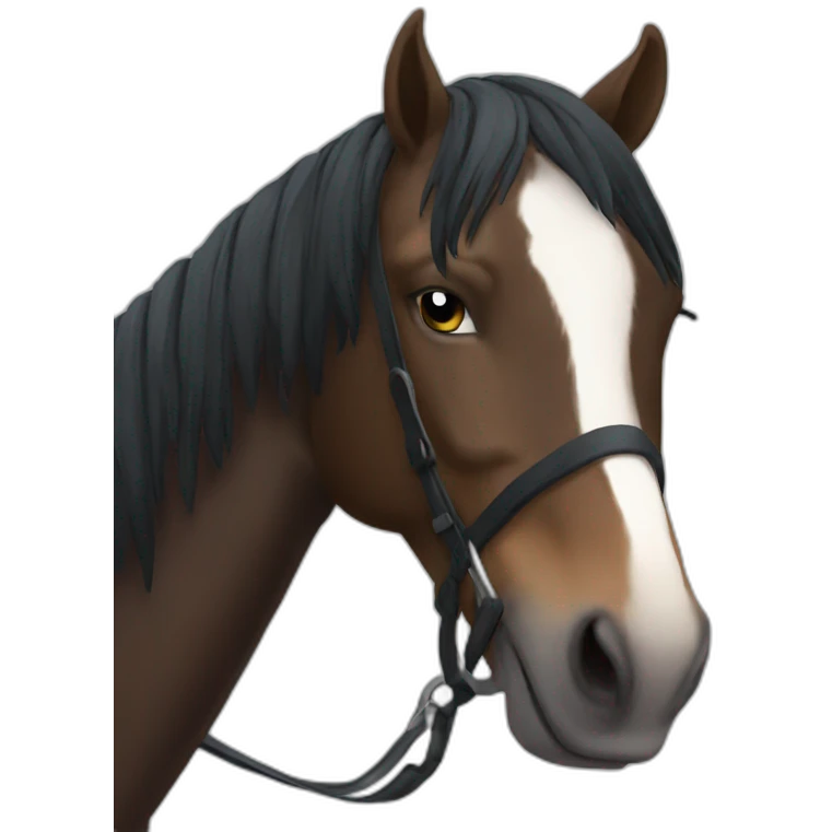 Cheval noir emoji