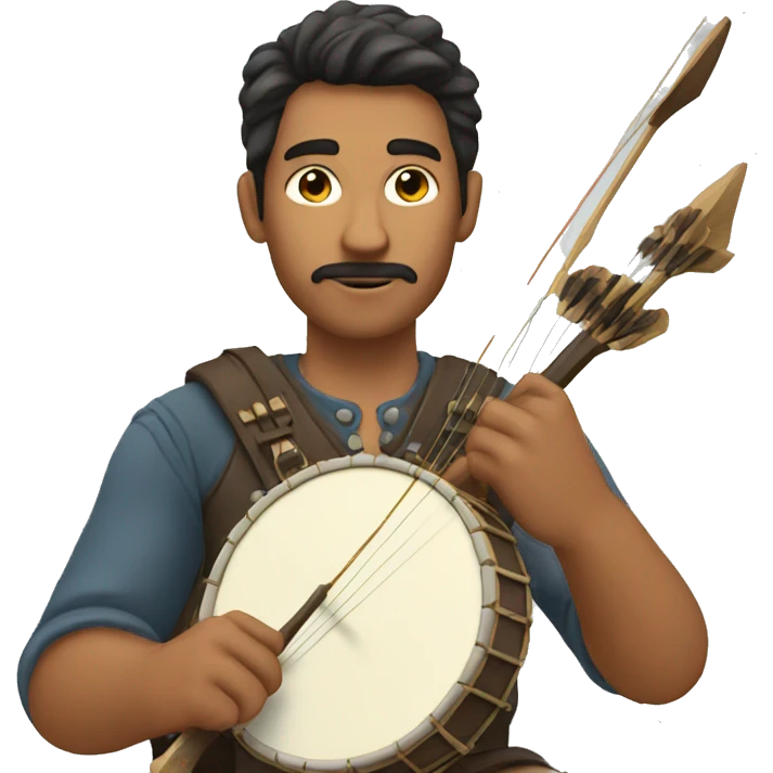 a human banjo with a bow and arrow emoji