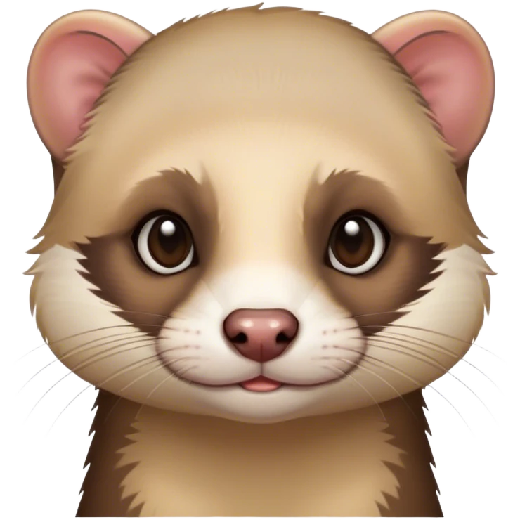 Ferret with brunette hair and blond highlights emoji