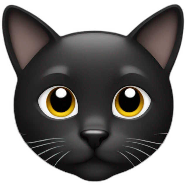black-cat-white-small-mustache-face emoji