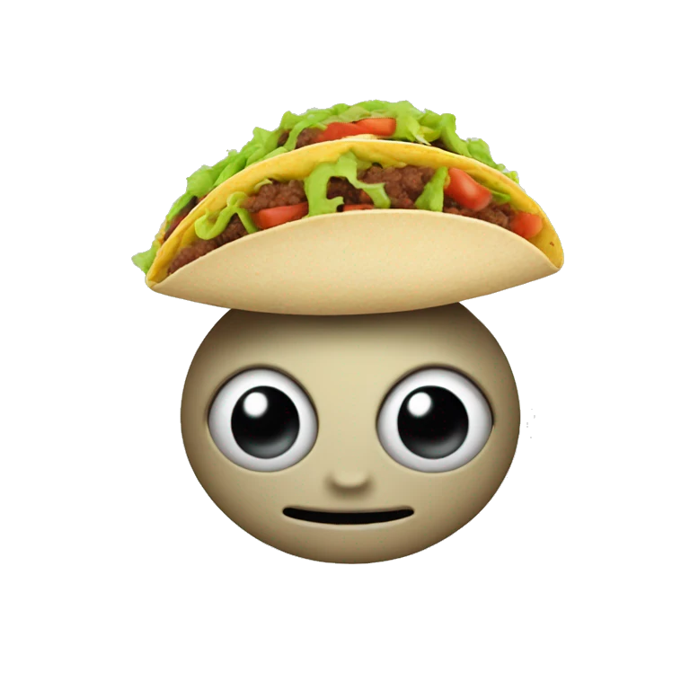 An alien with a taco in its head emoji