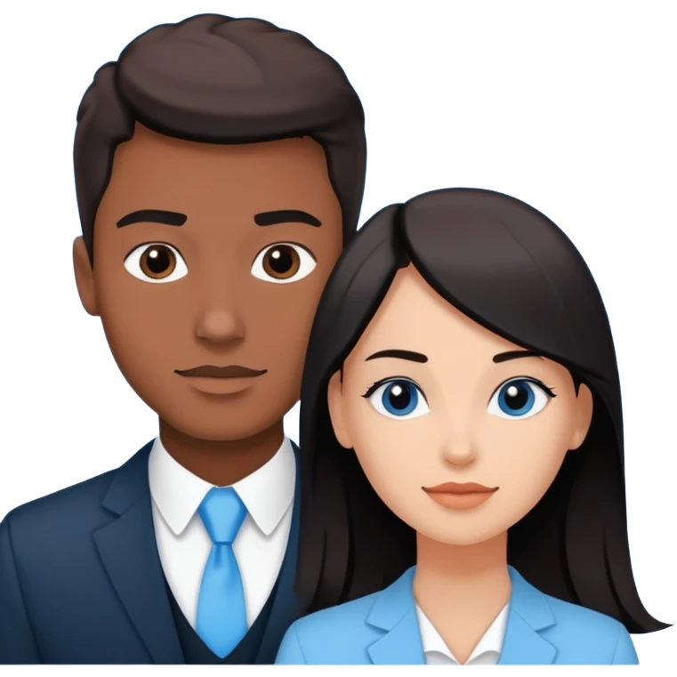 creame elementos graficos sguieendo este mismo modelo pero pensando en que sean para educacion edtech elearnig de ese estilo version hombre joven y mujer joven con colores coprorativos celeste negro blanco pero como elemento grafico no en 3d emoji