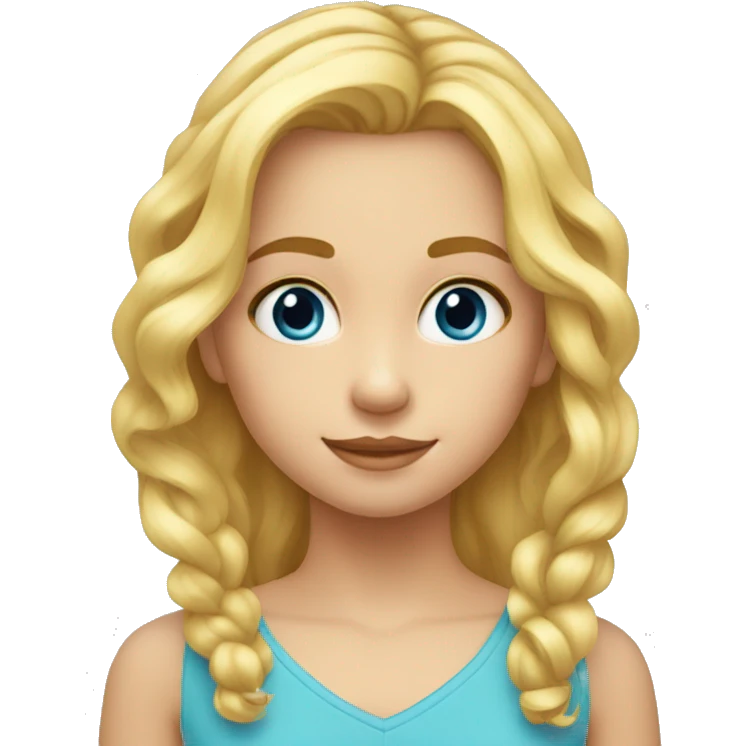 fille 9 ans blonde yeux bleu boucle emoji