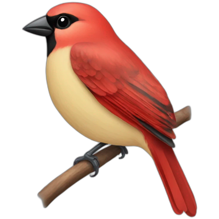 cara de un pájaro cardenal rojo emoji