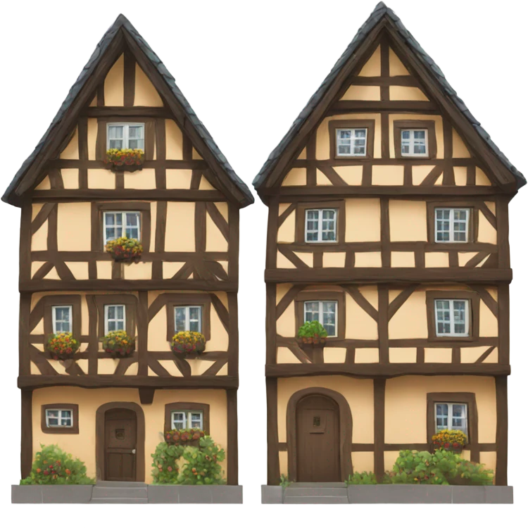 two german houses emoji