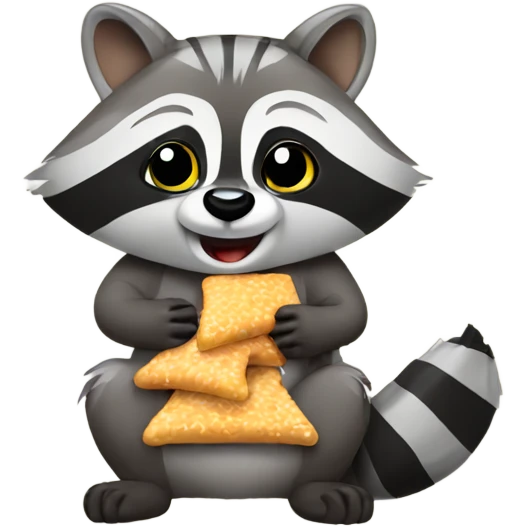 Raccoon with snacks emoji