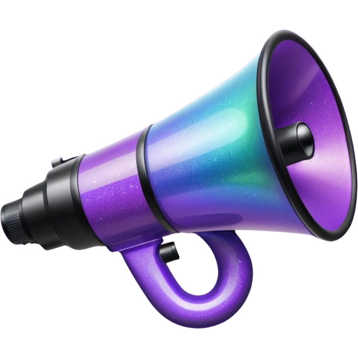 glitter purple and megaphone emoji