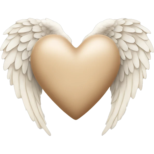 beige heart with angel wings emoji