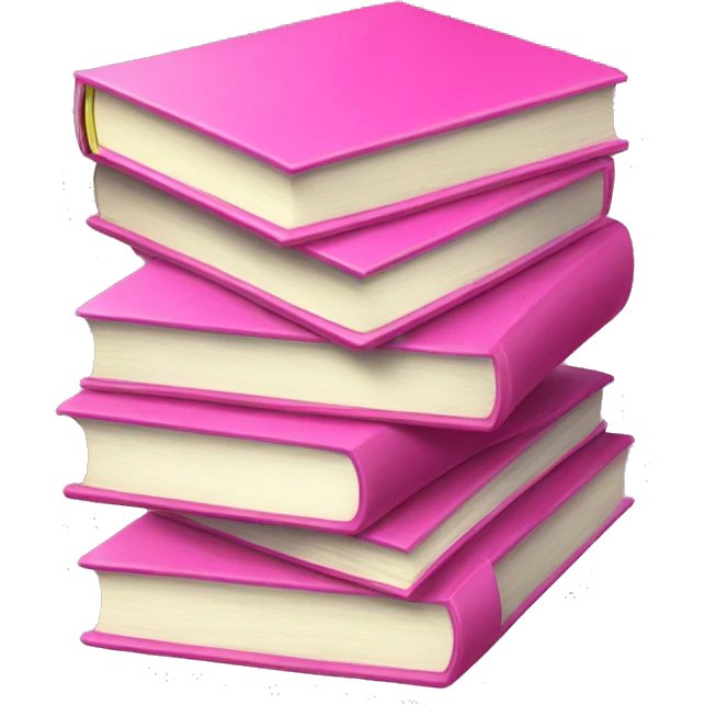 Stack of pink books emoji