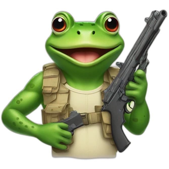 Frog with guns emoji