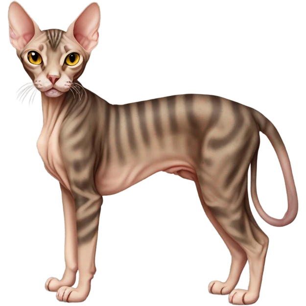 Brown tabby sphynx full body  emoji
