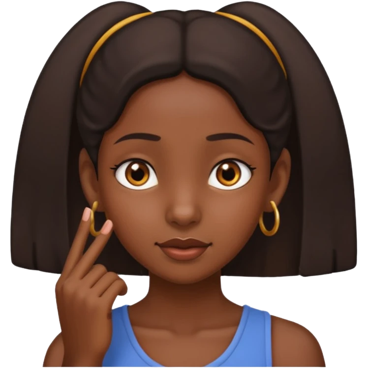 👧🏾👂🏾🤏🏾 tugging one ear emoji