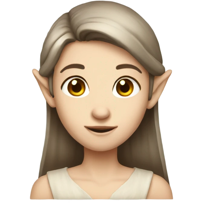Brown hair pale elf  emoji