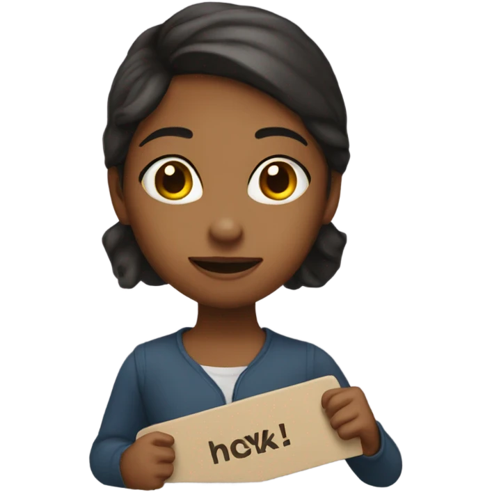 girl holding a sign «HOOKS” emoji