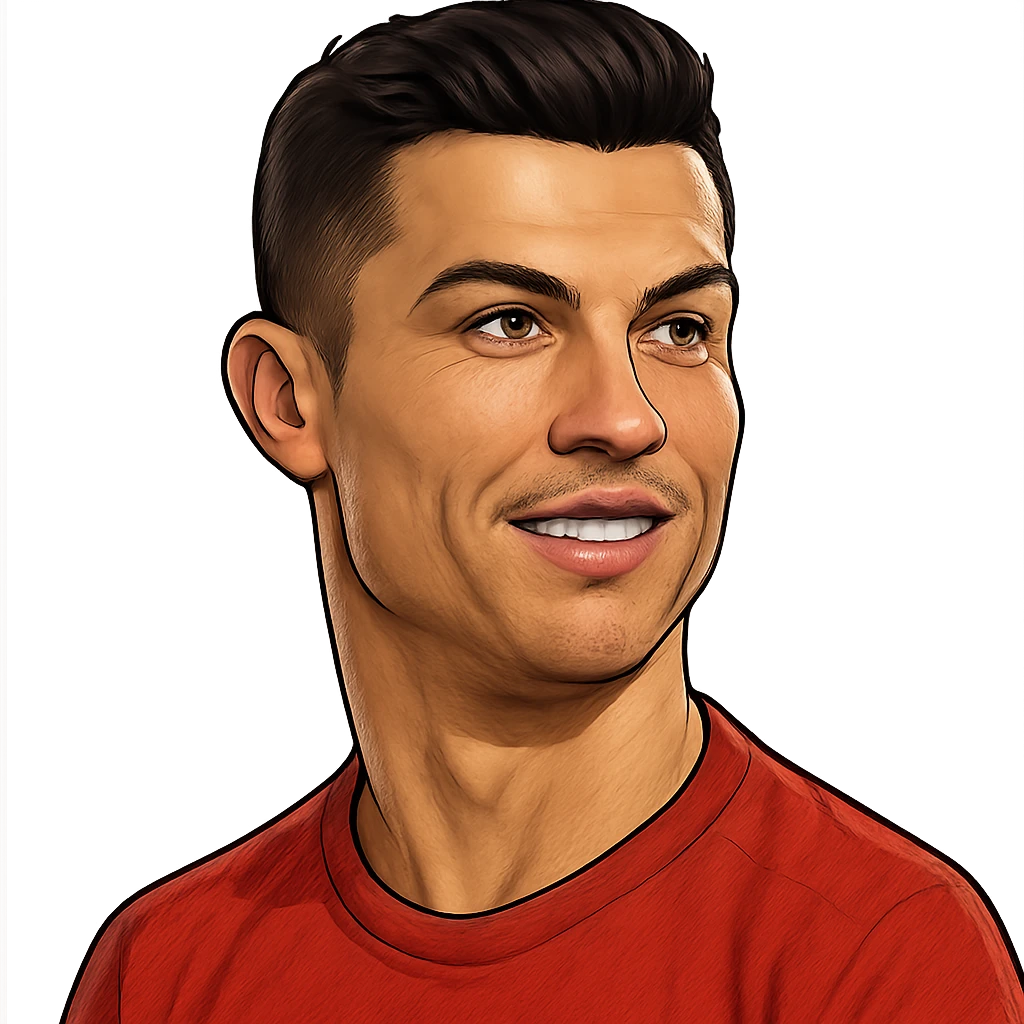 realistic cartoon portrait of Ronaldo emoji