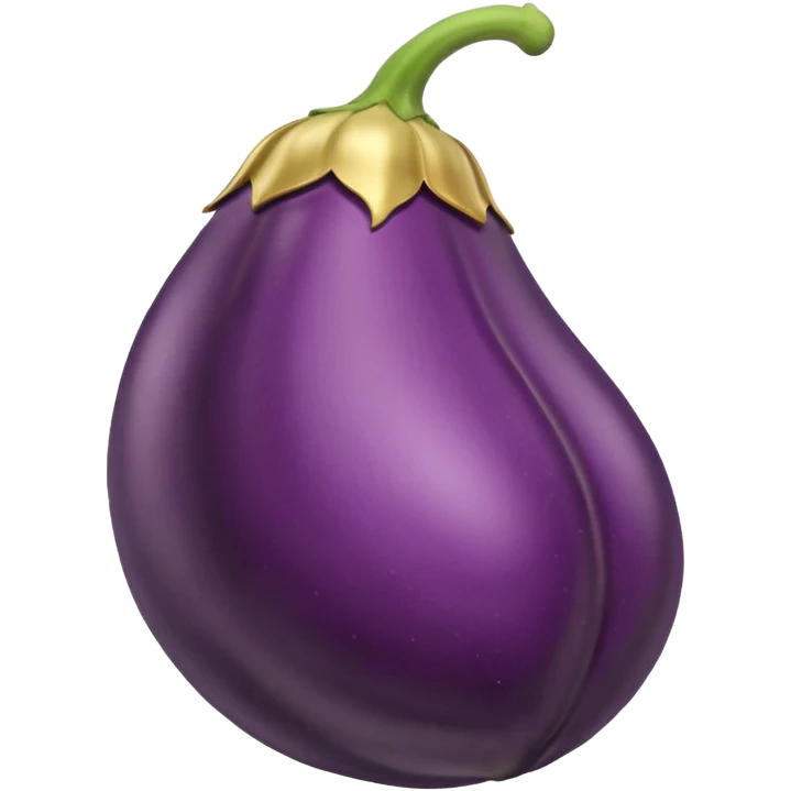 Eggplant from the side wearing a halo emoji