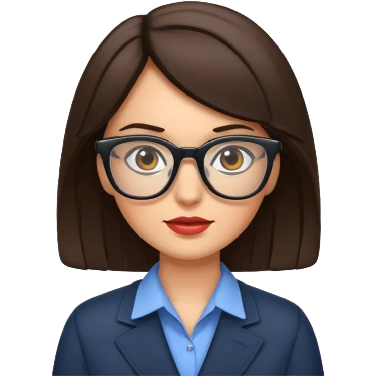 journalist brunette woman with glasses emoji