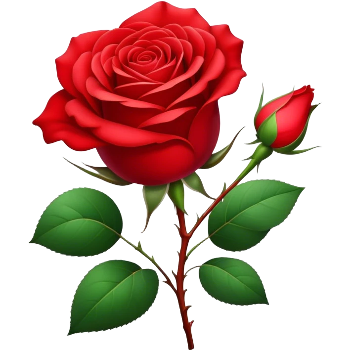 Realistic rose of Bittersweet red color in glamour style emoji