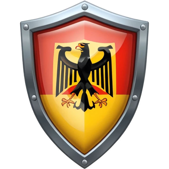 glossy shield with the German flag emoji