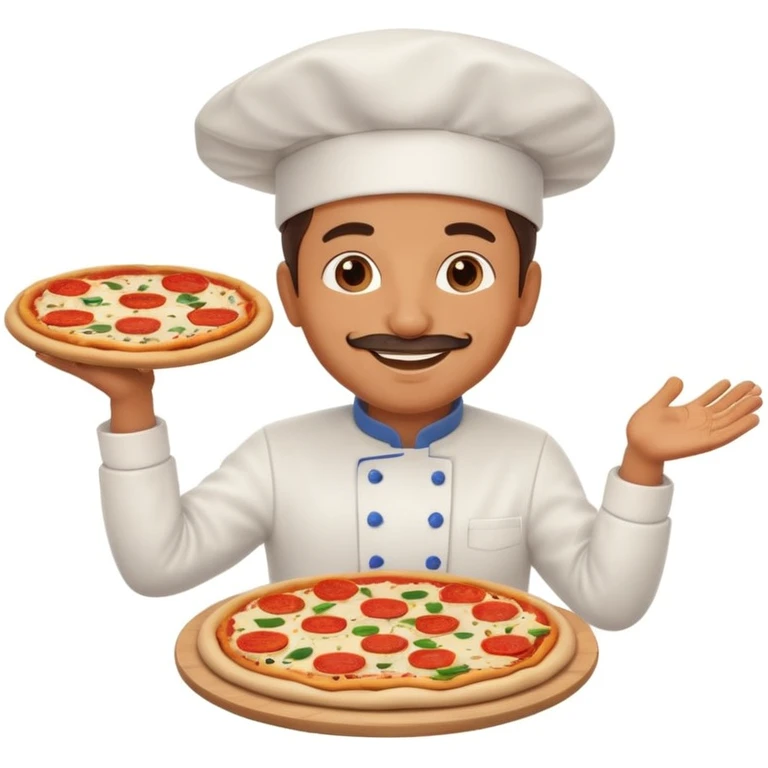 smiling Italian chef spinning pizza dough emoji