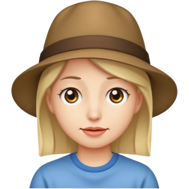 a half smile with eyes twitching with a cute hat on emoji