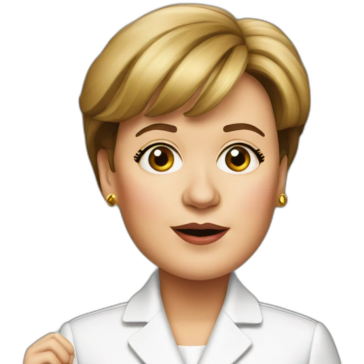 angela merkel with lollipop emoji