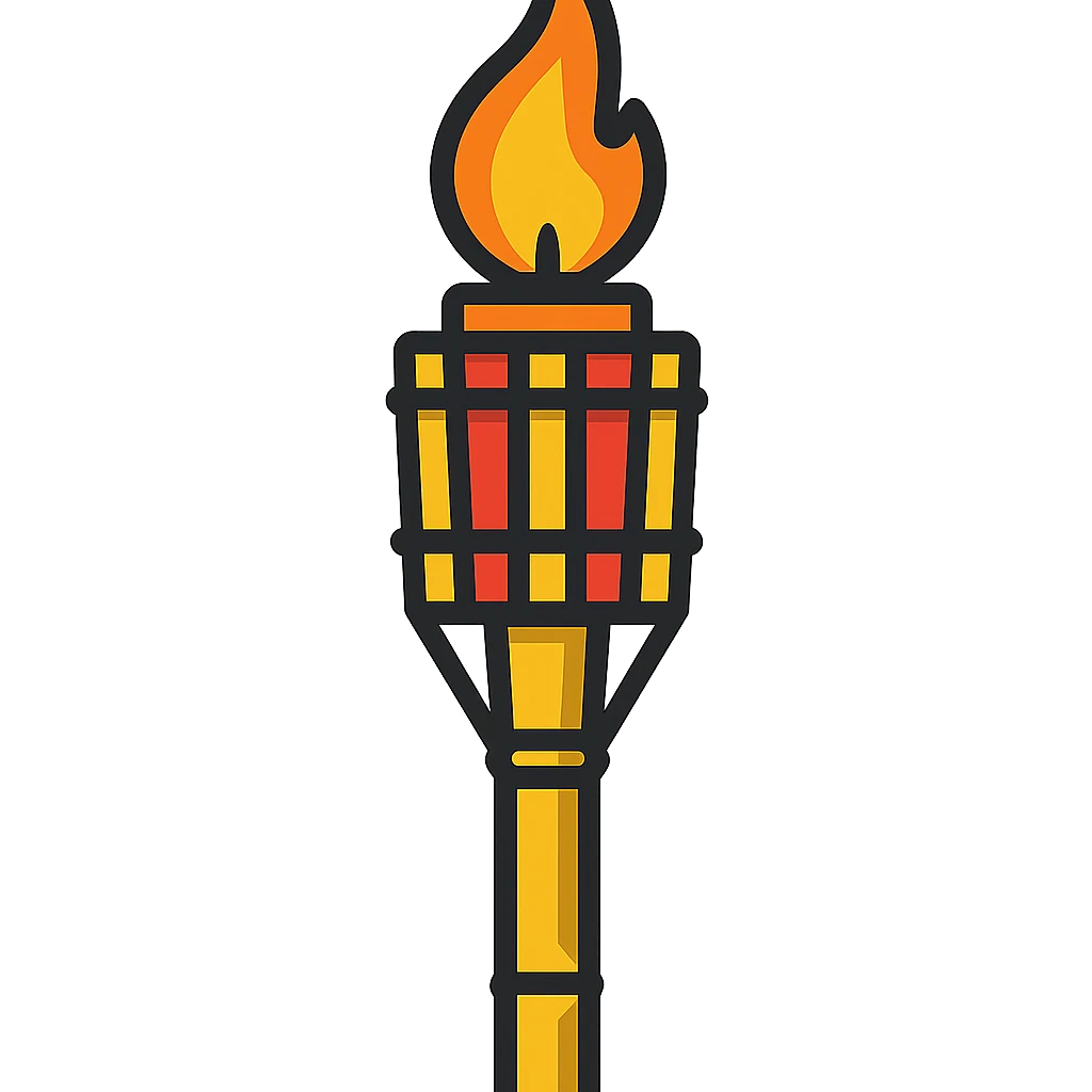 vibrant toon style bamboo torch emoji