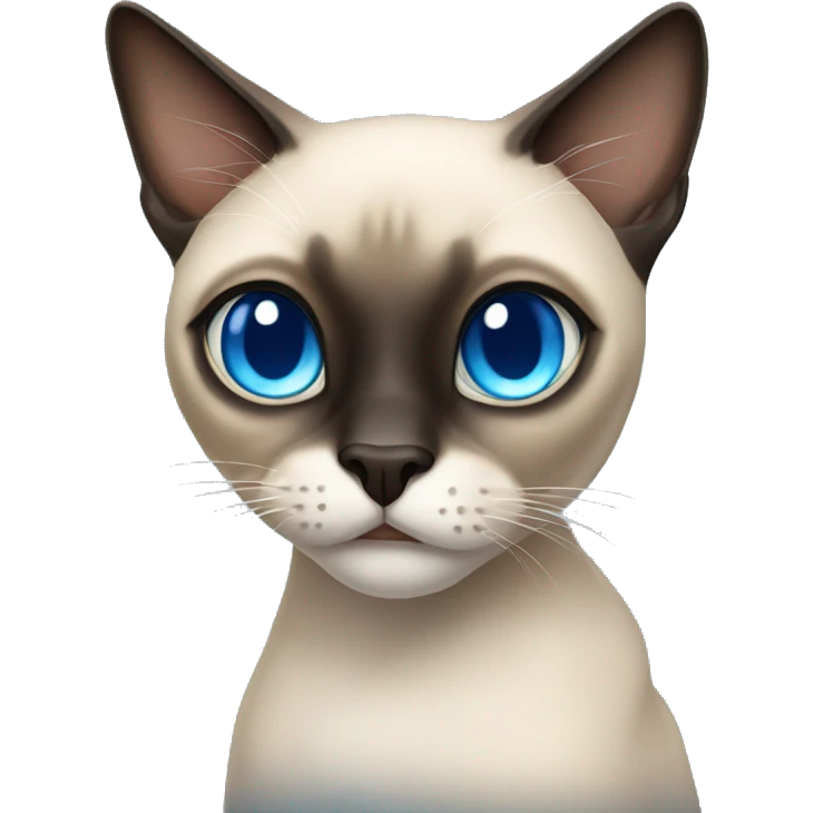 siamese cat with blues eyes and dark face  emoji