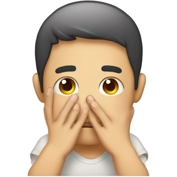 Pleading face emoji with shy fingers emoji